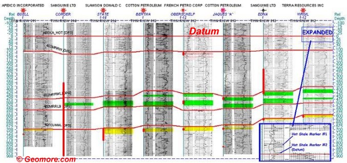 Figure 2. Stratigraphic Cross-Section With Well Log Images